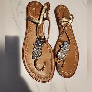 Kate Spade Gold Embellished Sandals